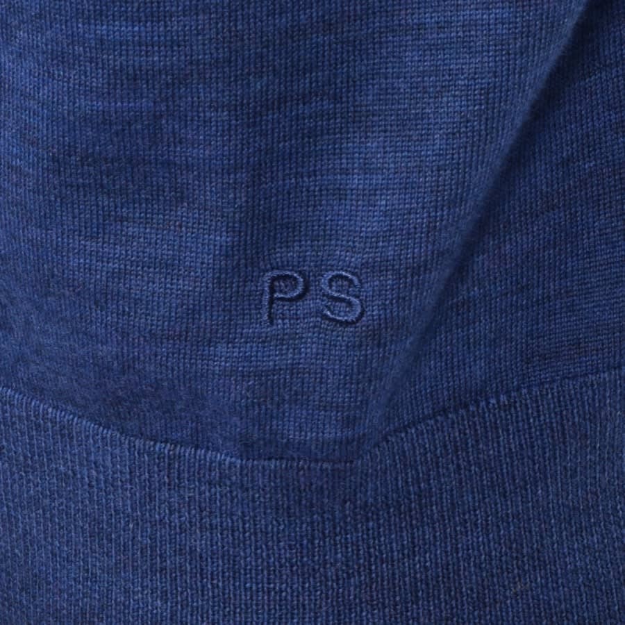 Alternative Image for ProductPS By Paul Smith Zip Neck Knitted Jumper Blue3