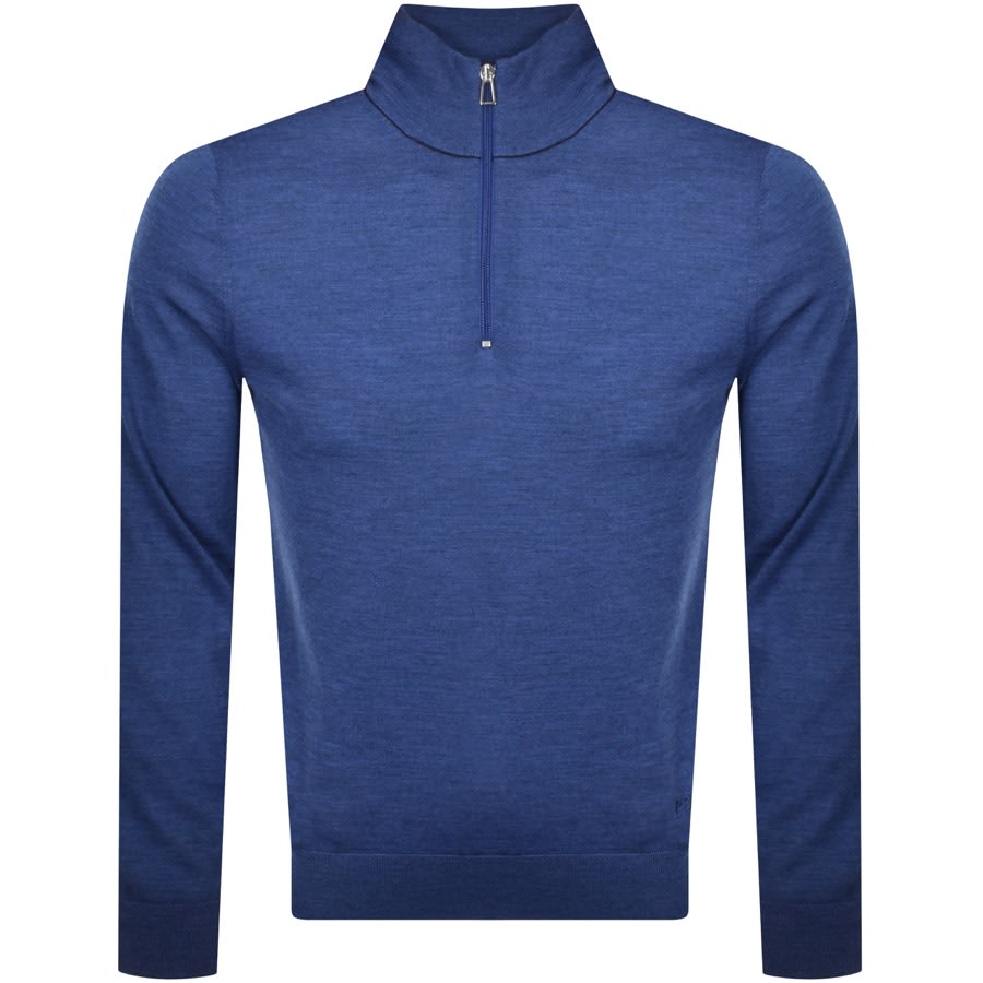 Alternative Image for ProductPS By Paul Smith Zip Neck Knitted Jumper Blue1
