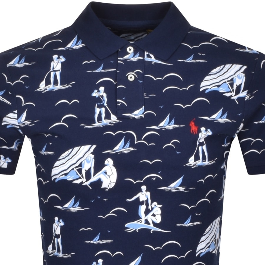 Alternative Image for ProductRalph Lauren Slim Fit Polo T Shirt Navy2