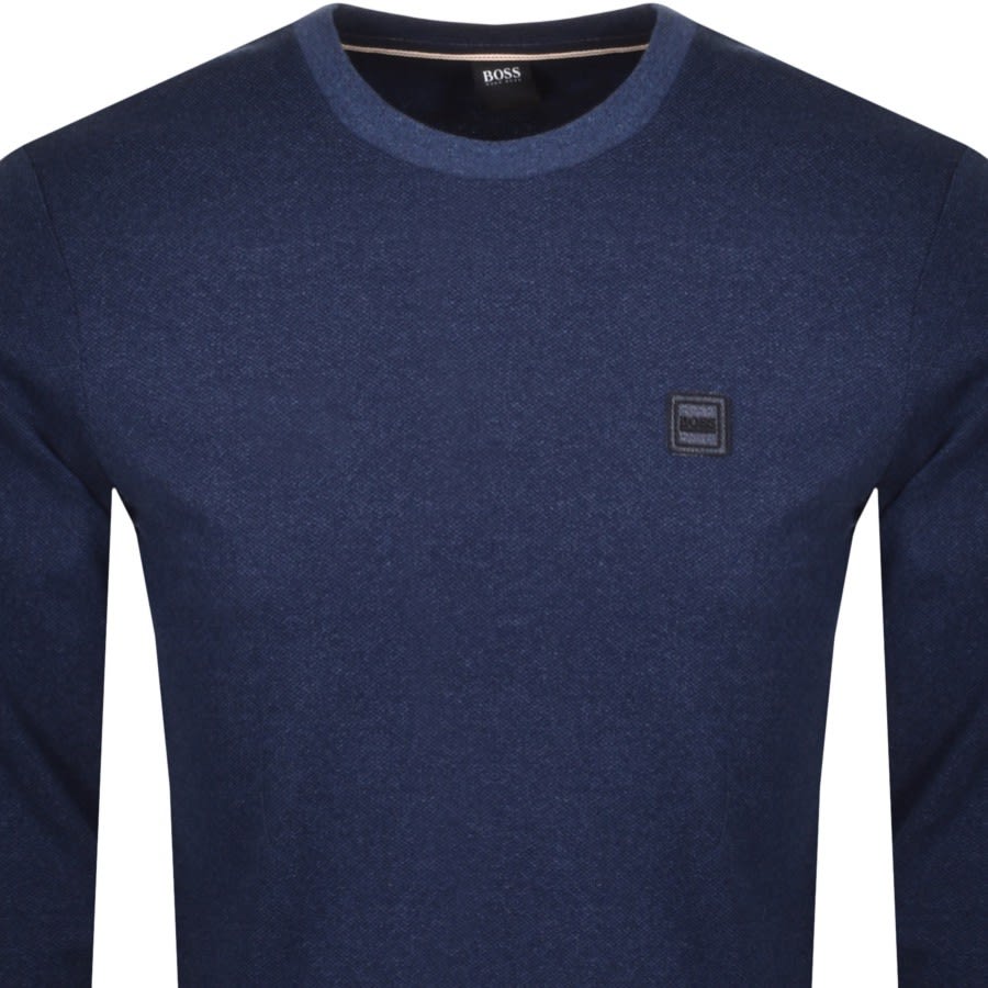 Alternative Image for ProductBOSS Tepattern Long Sleeved T Shirt Blue2