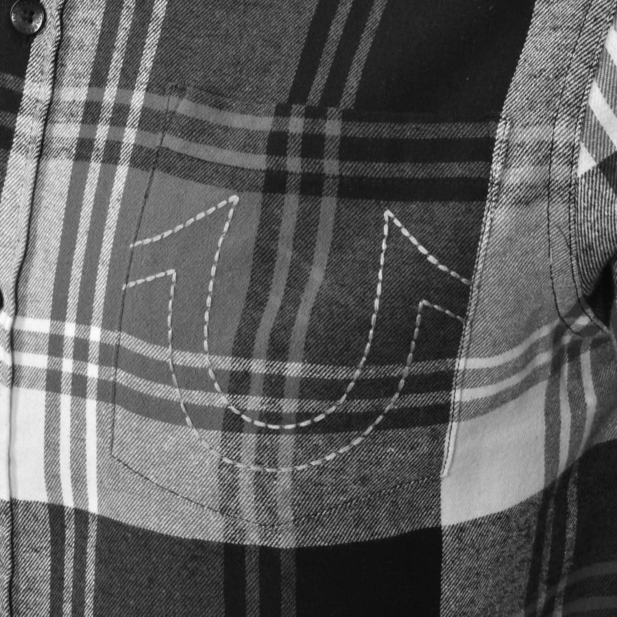 Alternative Image for ProductTrue Religion Plaid Long Sleeve Shirt Grey3