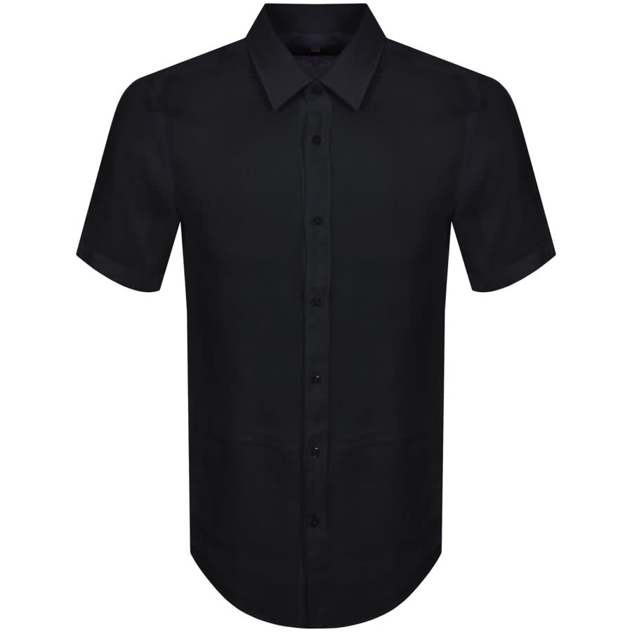 Alternative Image for ProductBOSS Luka Slim Fit Short Sleeve Shirt Navy1