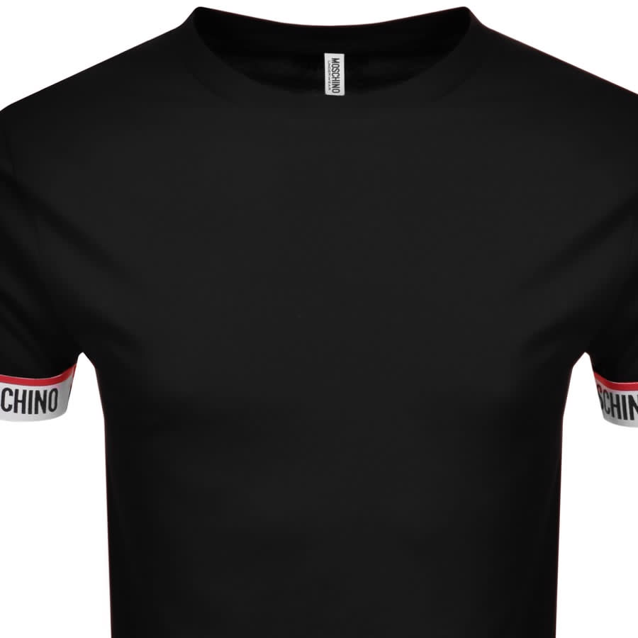 Alternative Image for ProductMoschino Logo Taped Cuff T Shirt Black2
