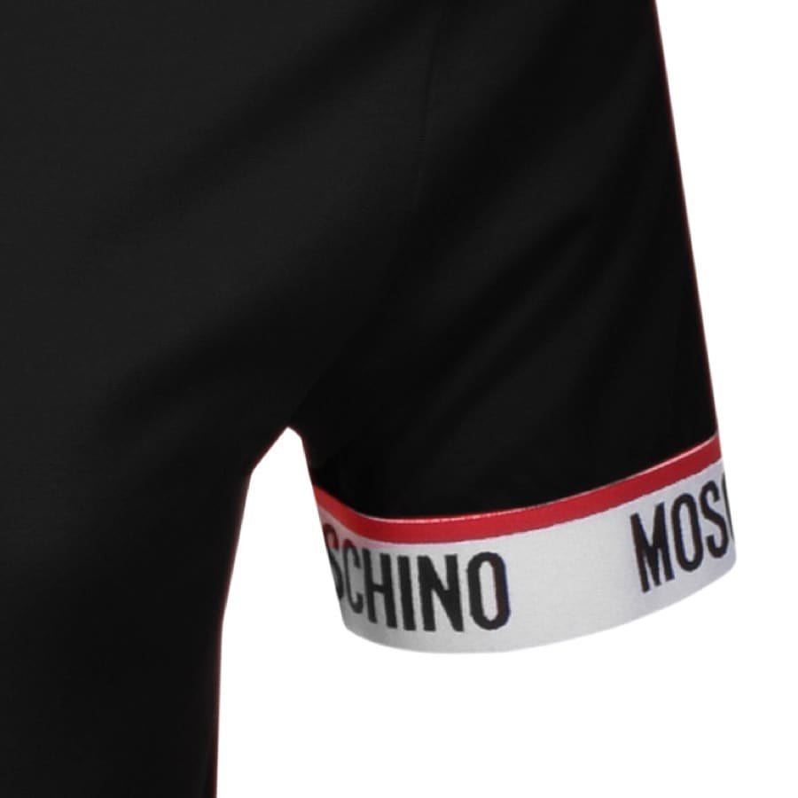 Alternative Image for ProductMoschino Logo Taped Cuff T Shirt Black3