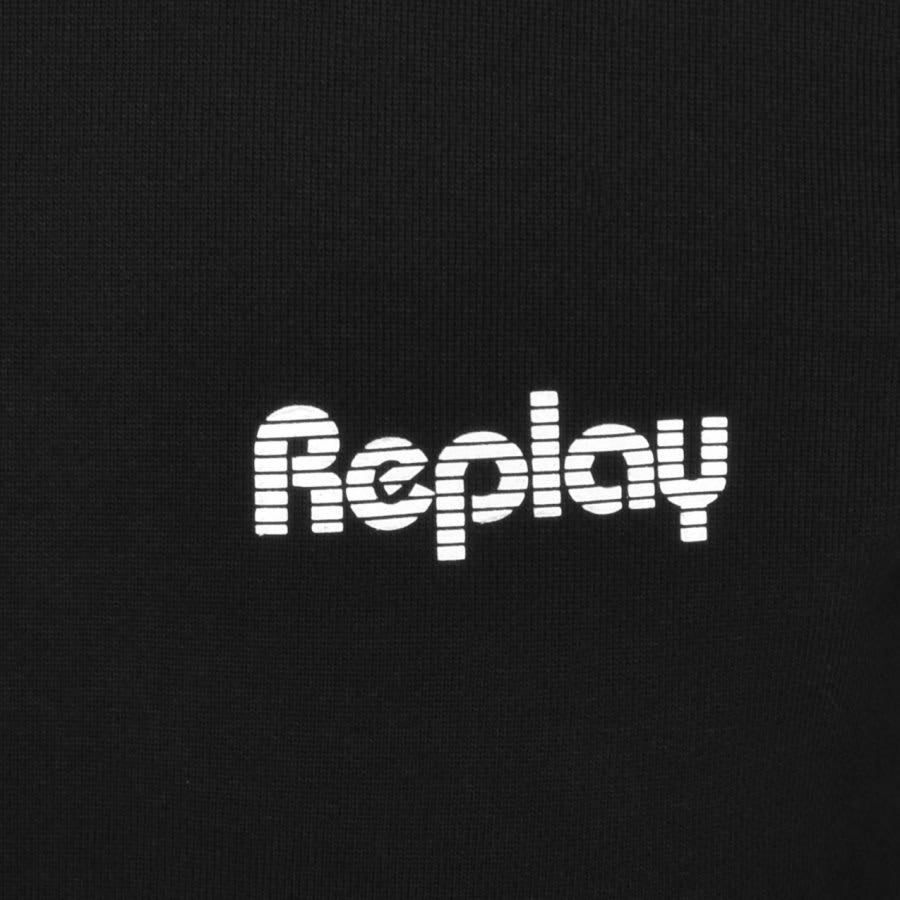 Alternative Image for ProductReplay Crew Neck Logo Sweatshirt Black3