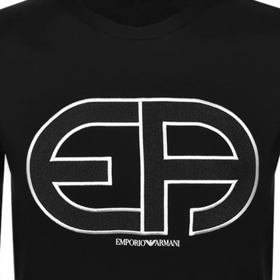 Alternative Image for ProductEmporio Armani Crew Neck Logo Sweatshirt Black3