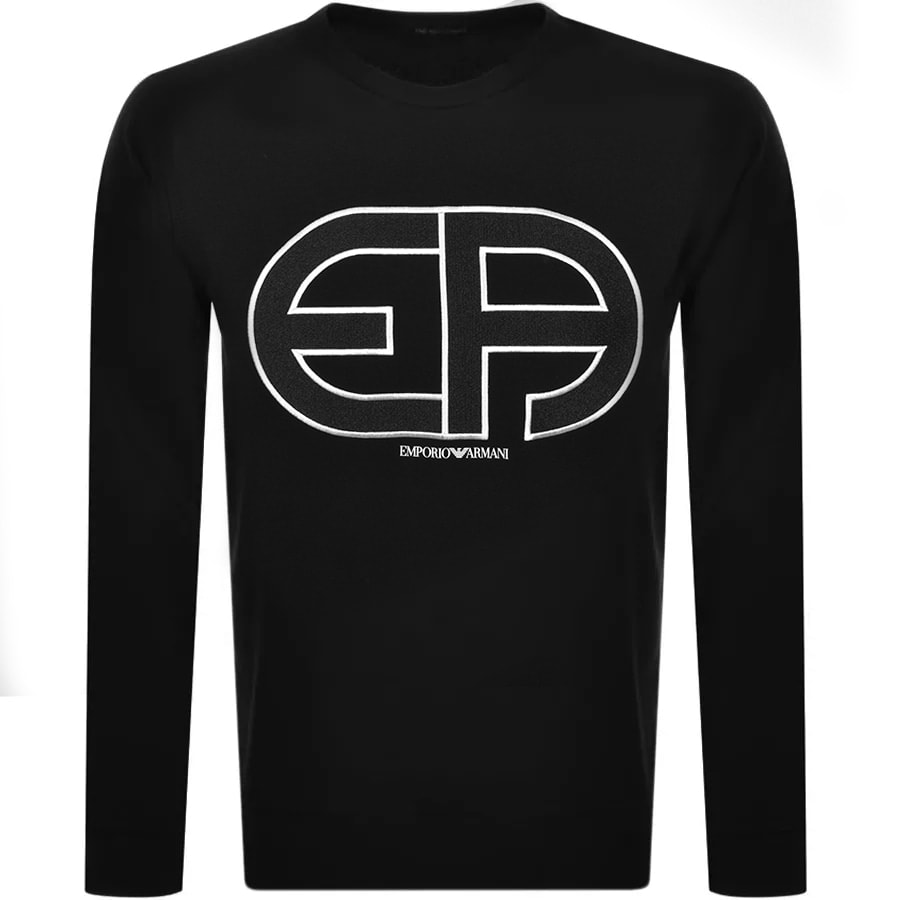 Alternative Image for ProductEmporio Armani Crew Neck Logo Sweatshirt Black1