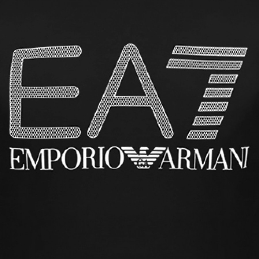 EA7 Emporio Armani Logo Hoodie Black | Mainline Menswear