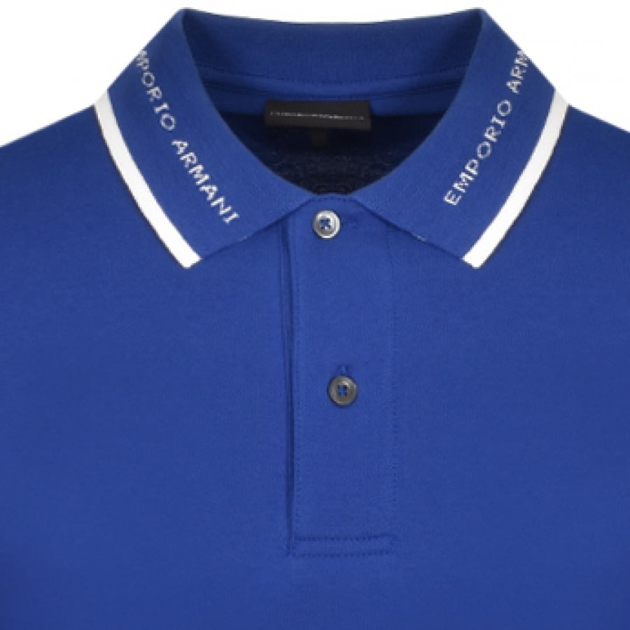 Alternative Image for ProductEmporio Armani Short Sleeved Polo T Shirt Blue3