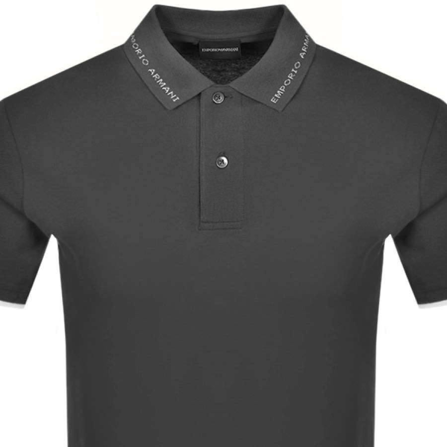 Alternative Image for ProductEmporio Armani Short Sleeved Polo T Shirt Grey2
