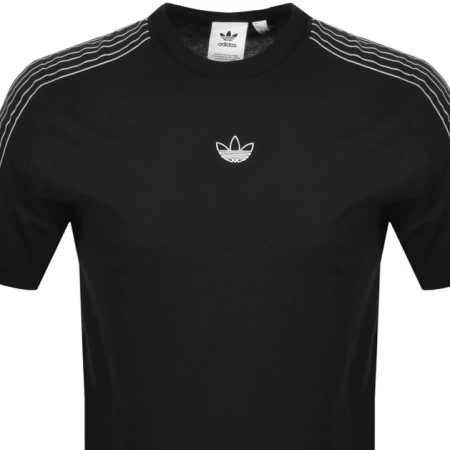 Alternative Image for Productadidas Originals Sport 3 Stripe T Shirt Black2