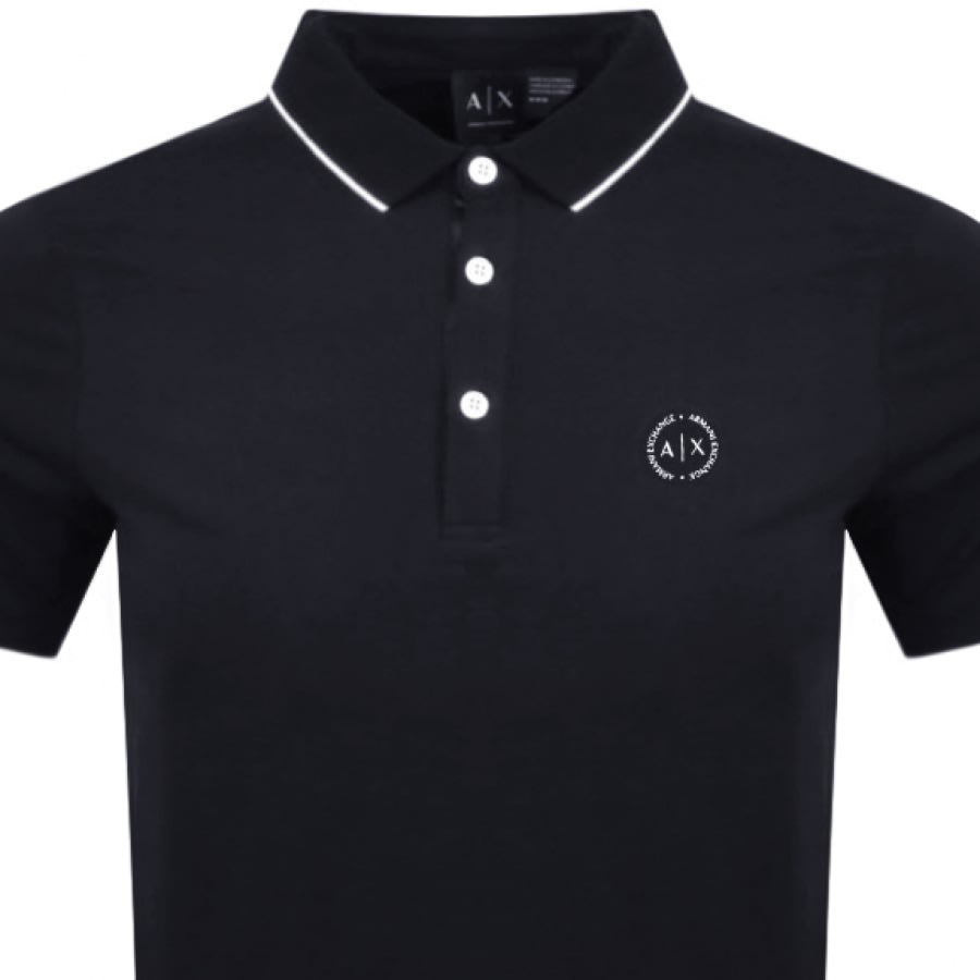 Alternative Image for ProductArmani Exchange Short Sleeved Polo T Shirt Navy2
