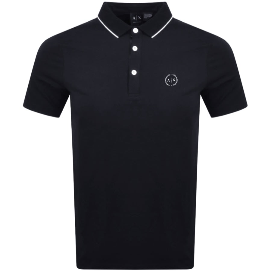 Alternative Image for ProductArmani Exchange Short Sleeved Polo T Shirt Navy1