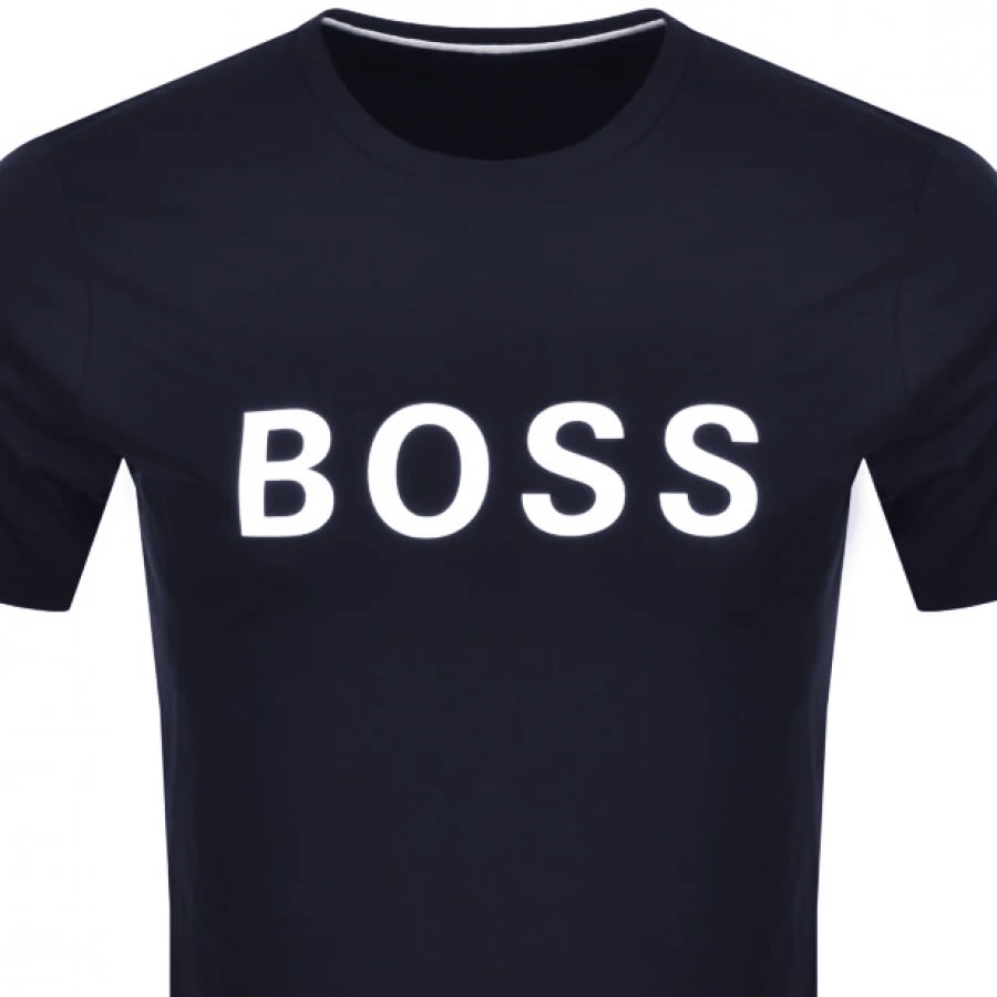 Alternative Image for ProductBOSS Crew Neck Tiburt Logo T Shirt Navy2