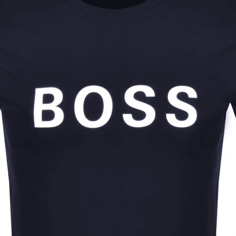 Alternative Image for ProductBOSS Crew Neck Tiburt Logo T Shirt Navy3