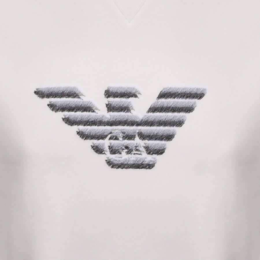 Alternative Image for ProductEmporio Armani Crew Neck Logo Sweatshirt White3