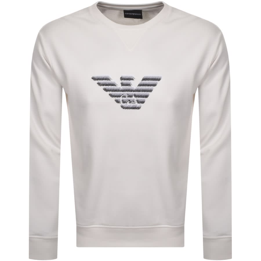 Alternative Image for ProductEmporio Armani Crew Neck Logo Sweatshirt White1