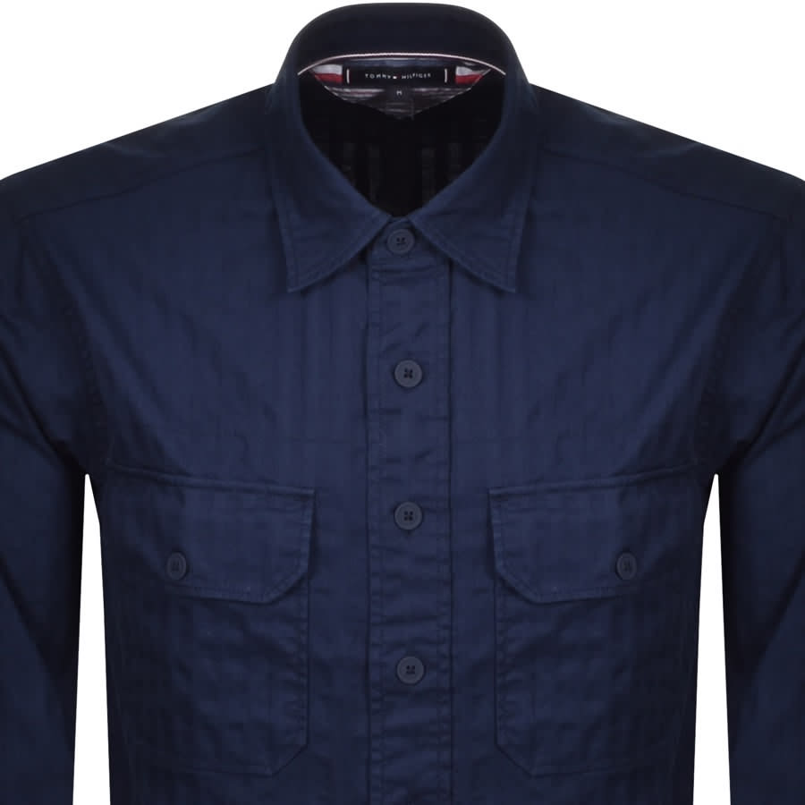 Alternative Image for ProductTommy Hilfiger Tonal Herringbone Shirt Navy2