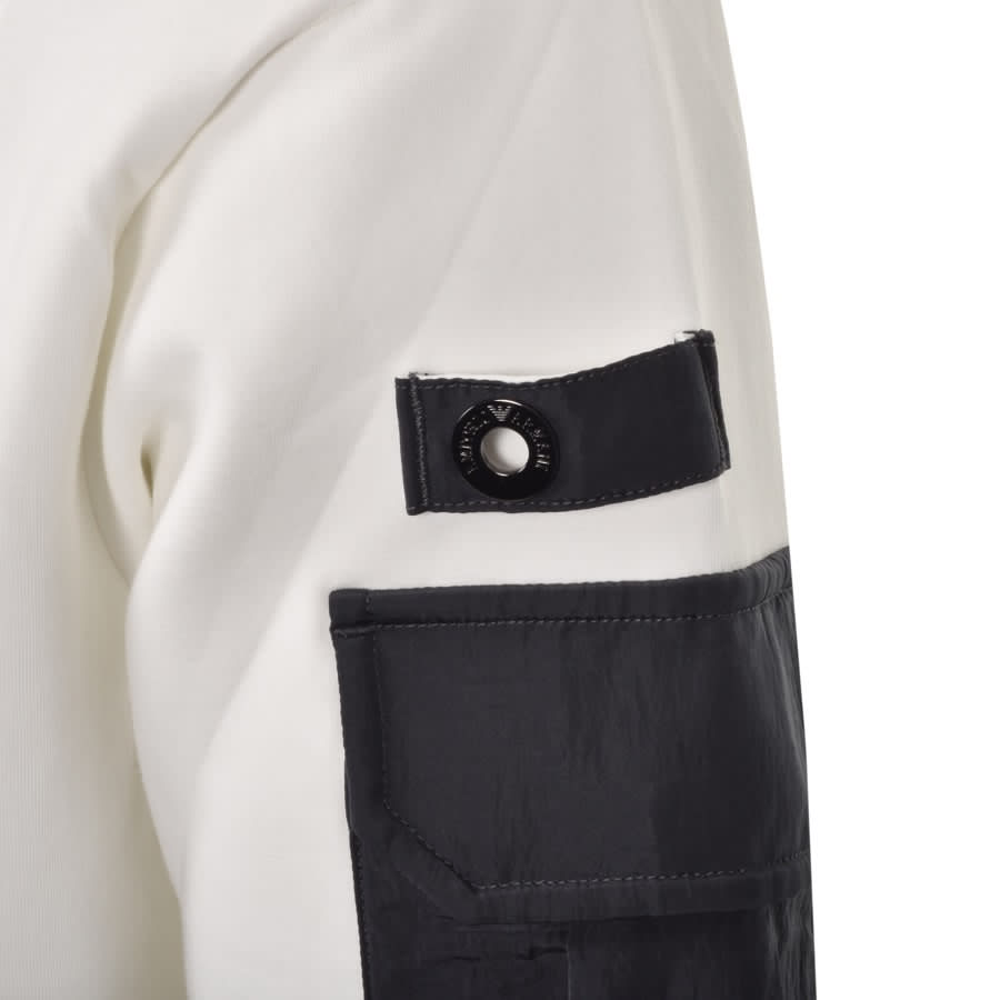 Alternative Image for ProductEmporio Armani Half Zip Pullover Hoodie White3