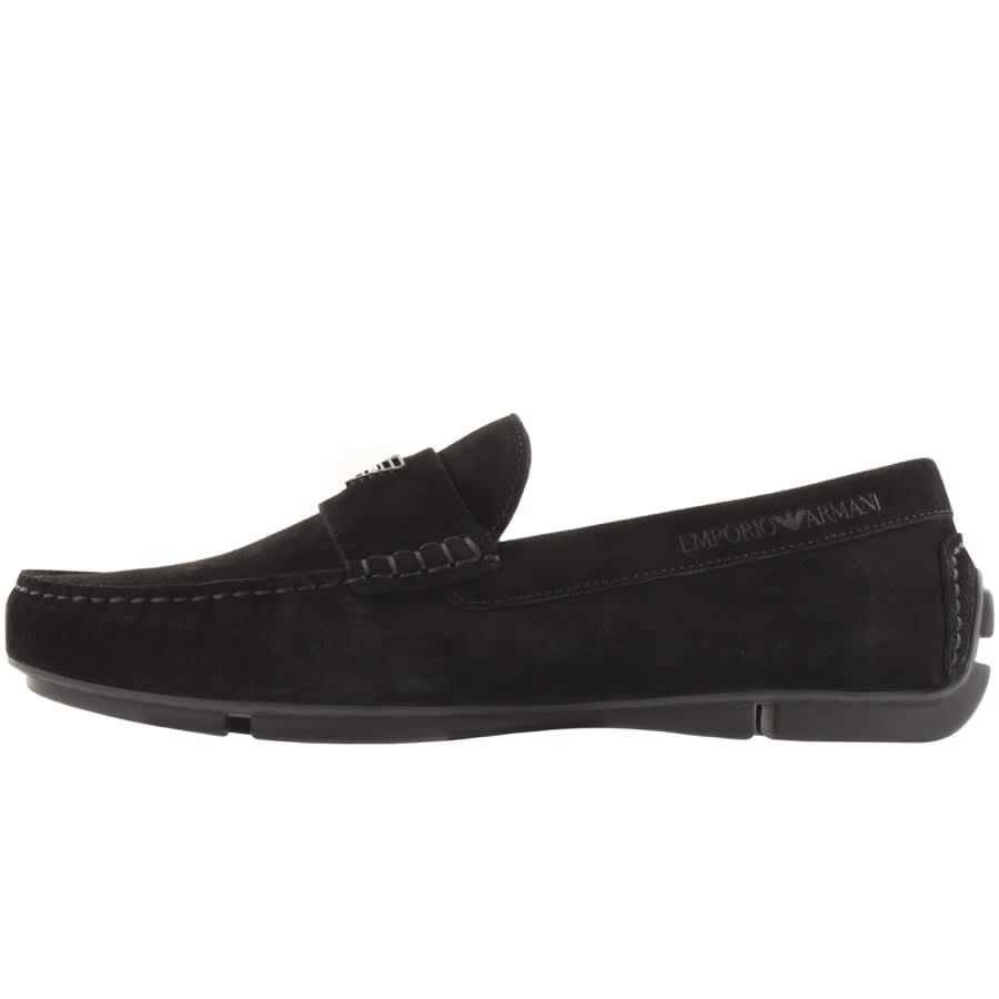 Alternative Image for ProductEmporio Armani Suede Driver Shoes Black1