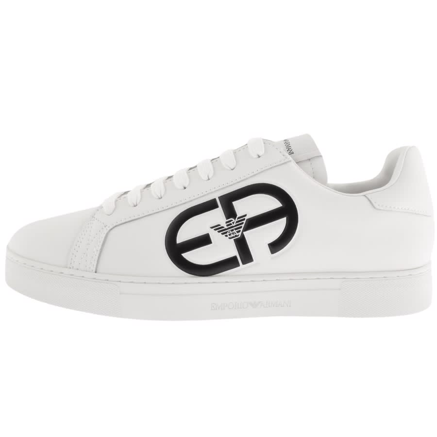 Alternative Image for ProductEmporio Armani Logo Trainers Cream1