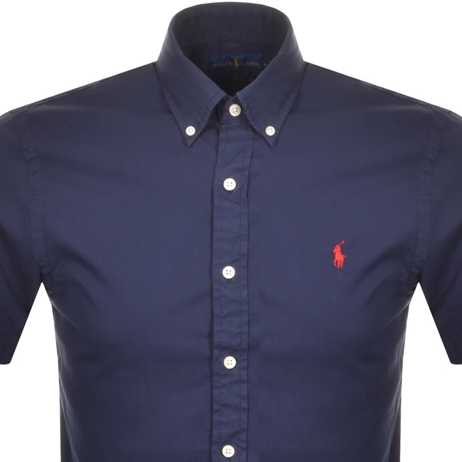 Alternative Image for ProductRalph Lauren Short Sleeved Slim Fit Shirt Navy2