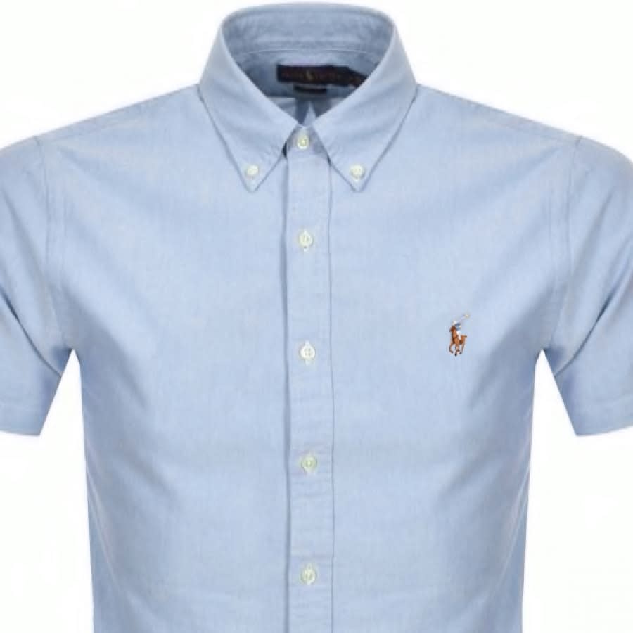 Alternative Image for ProductRalph Lauren Slim Fit Short Sleeve Shirt Blue2