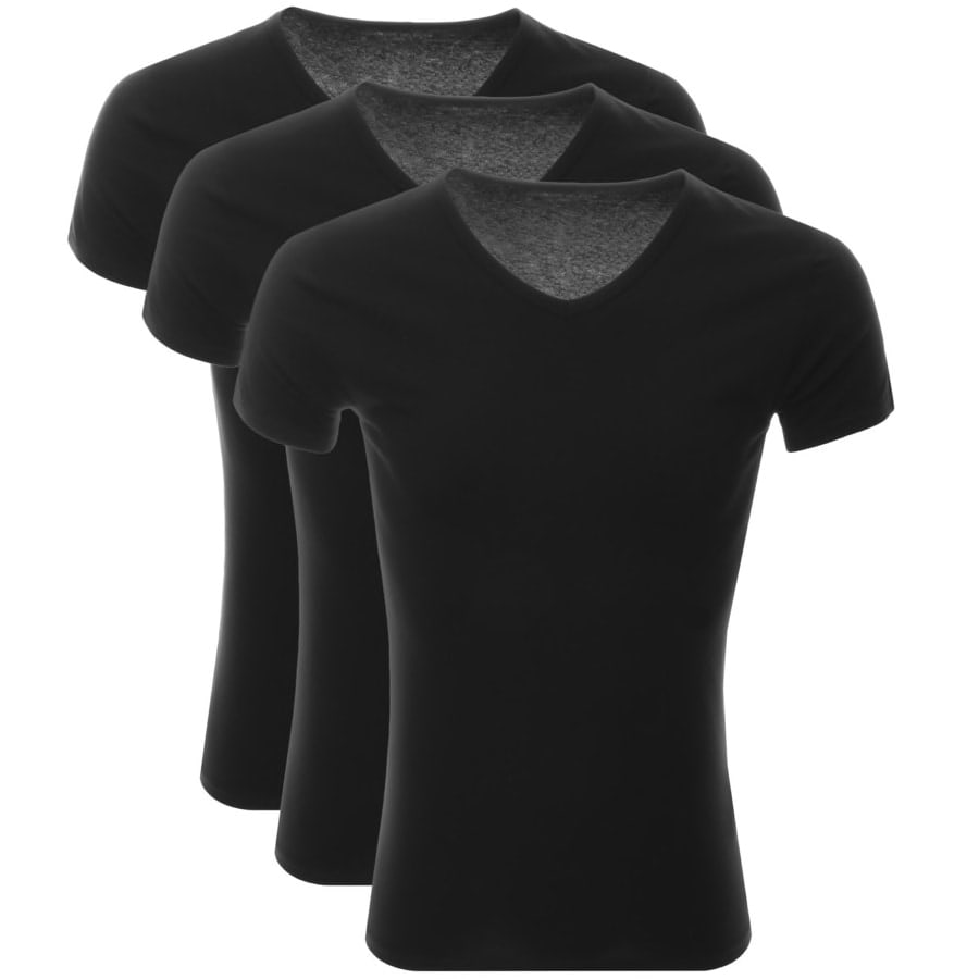 Alternative Image for ProductTommy Hilfiger Lounge 3 Pack V Neck T Shirts Black1