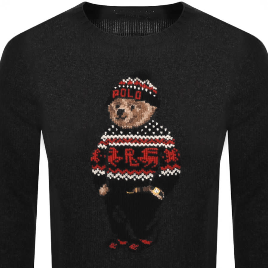 Alternative Image for ProductRalph Lauren Bear Wool Knit Jumper Grey2