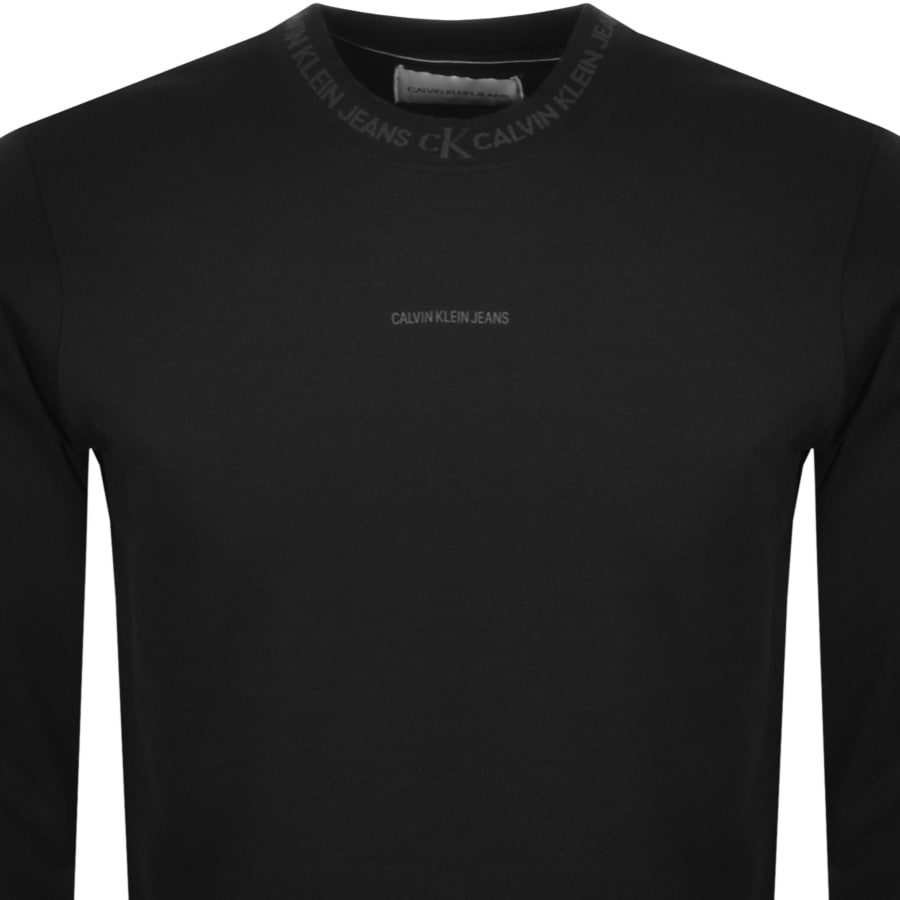 Alternative Image for ProductCalvin Klein Jeans Jacquard Sweatshirt Black2