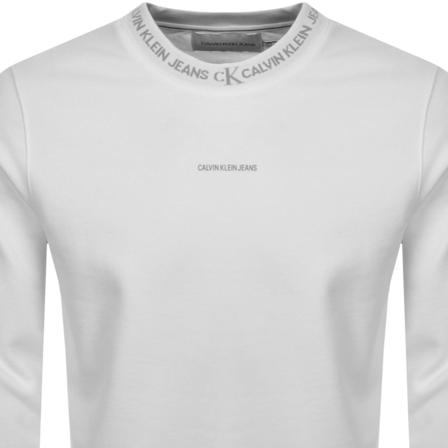 Alternative Image for ProductCalvin Klein Jeans Jacquard Sweatshirt White2