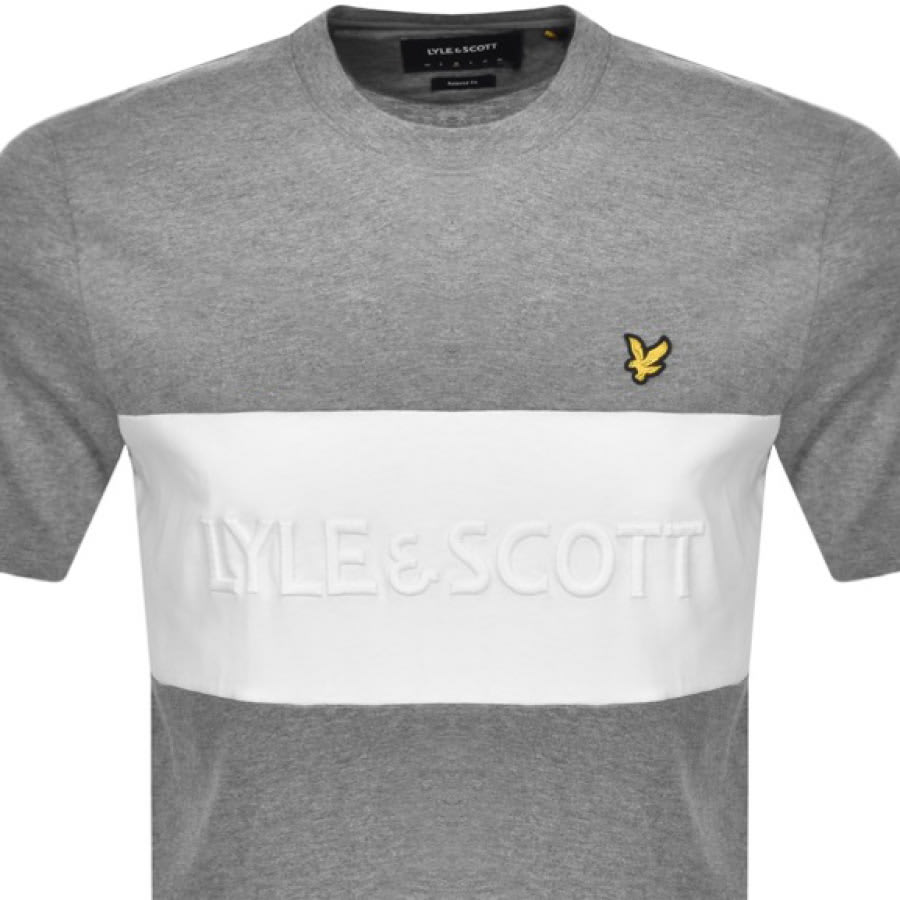 Alternative Image for ProductLyle And Scott Marl Colour Block T Shirt Grey2