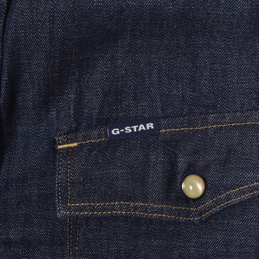 Alternative Image for ProductG Star Raw Slim 3301 Short Sleeved Shirt Navy3