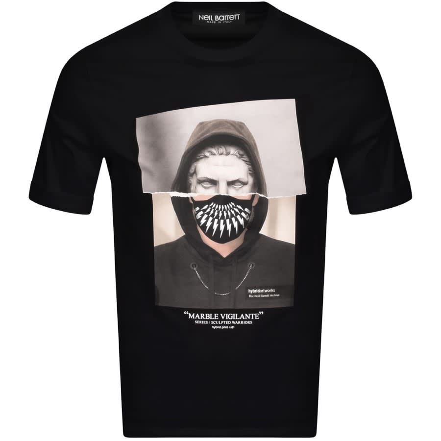 Alternative Image for ProductNeil Barrett Marble Vigilante T Shirt Black1