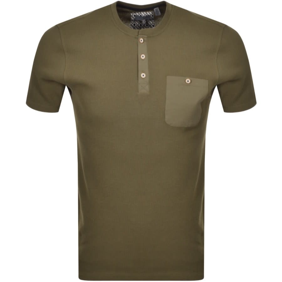 Alternative Image for ProductTed Baker Tekilla Textured Henley T Shirt Green1