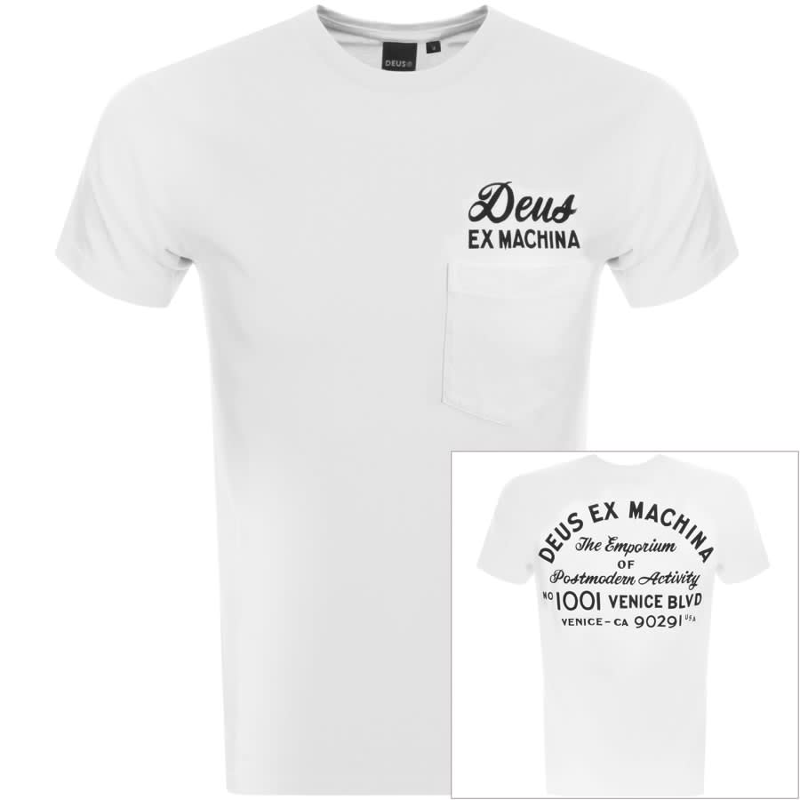 Alternative Image for ProductDeus Ex Machina Pocket Logo T Shirt White1