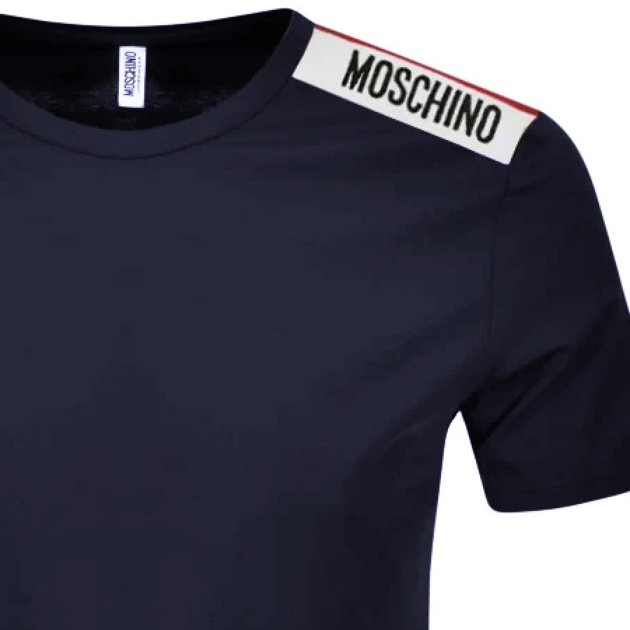 Alternative Image for ProductMoschino Taped Logo Short Sleeved T Shirt Navy3