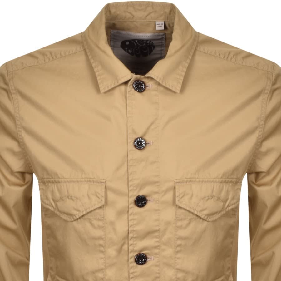 Alternative Image for ProductPretty Green Connor Button Through Overshirt Beige2