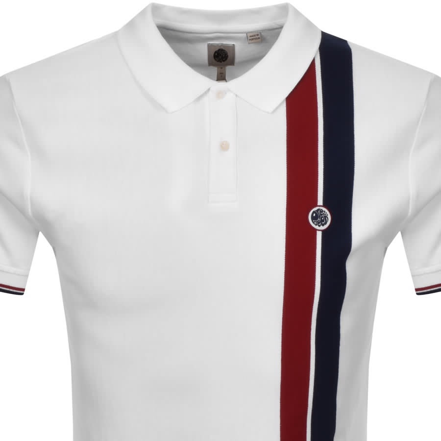 Alternative Image for ProductPretty Green Colour Block Short Sleeve Polo White2