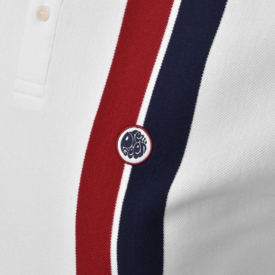 Alternative Image for ProductPretty Green Colour Block Short Sleeve Polo White3