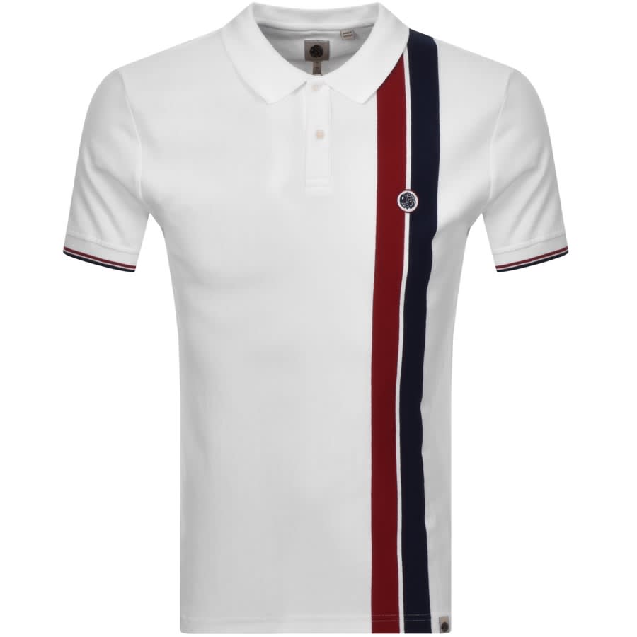 Alternative Image for ProductPretty Green Colour Block Short Sleeve Polo White1