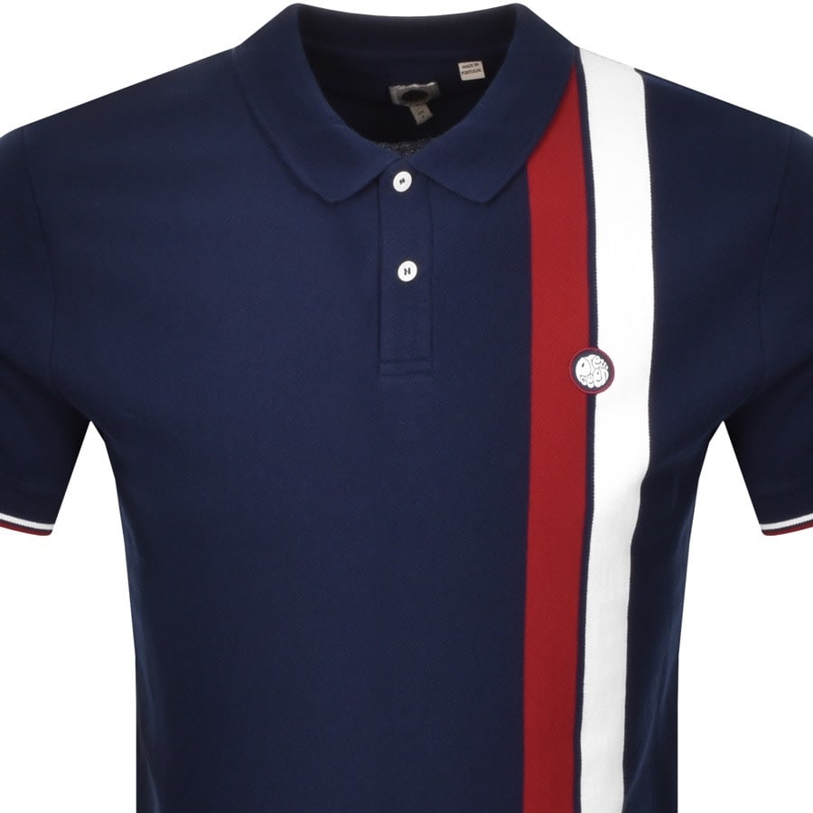 Alternative Image for ProductPretty Green Colour Block Short Sleeve Polo Navy2