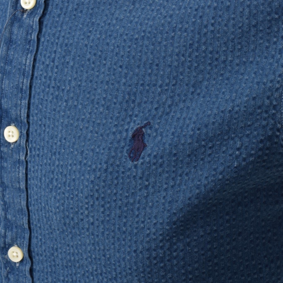 Alternative Image for ProductRalph Lauren Slim Fit Short Sleeve Shirt Blue3