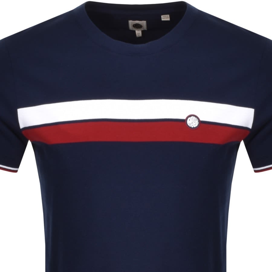 Pretty Green Chest Stripe T Shirt Navy | Mainline Menswear