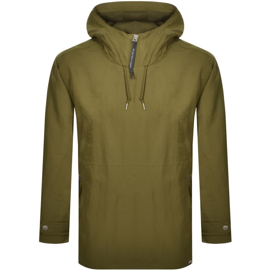 Alternative Image for ProductPretty Green Crinkle Nylon Overhead Hooded Jacket1