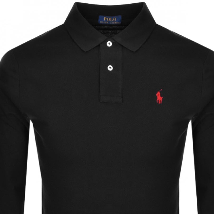 Alternative Image for ProductRalph Lauren Long Sleeve Polo T Shirt Black2