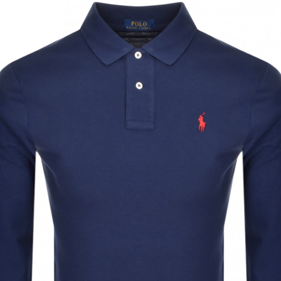 Alternative Image for ProductRalph Lauren Long Sleeve Polo T Shirt Navy2