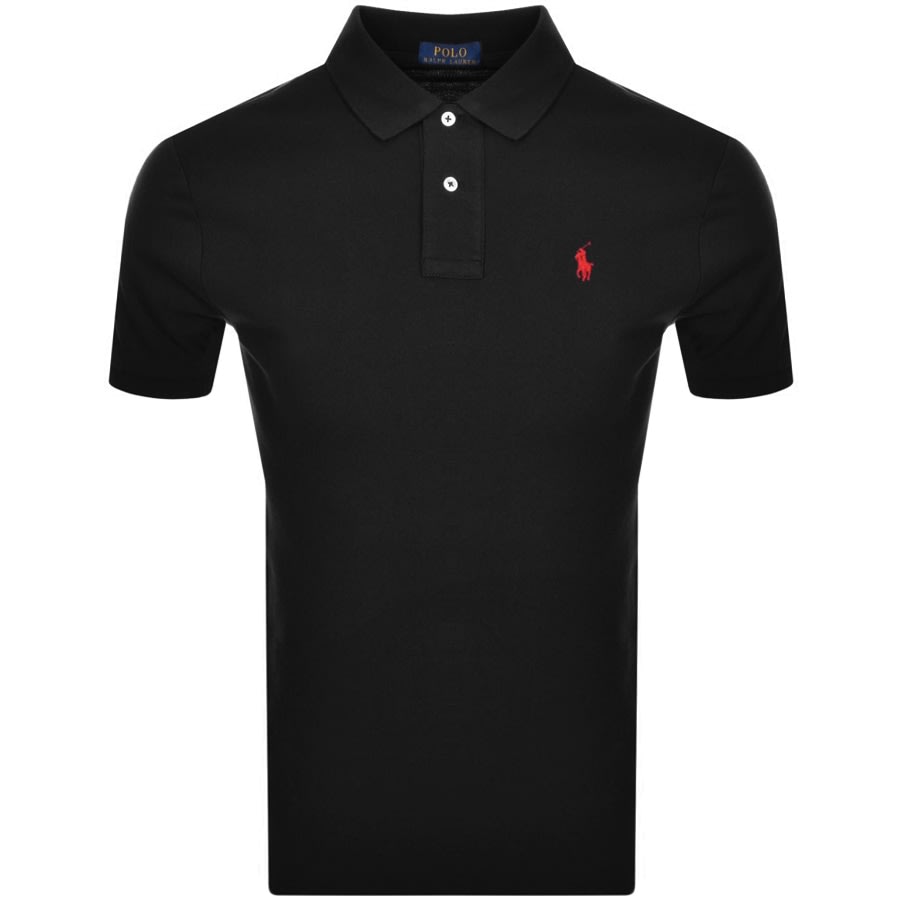 Lauren Custom Slim Fit Polo T Shirt Black | Mainline Menswear United States