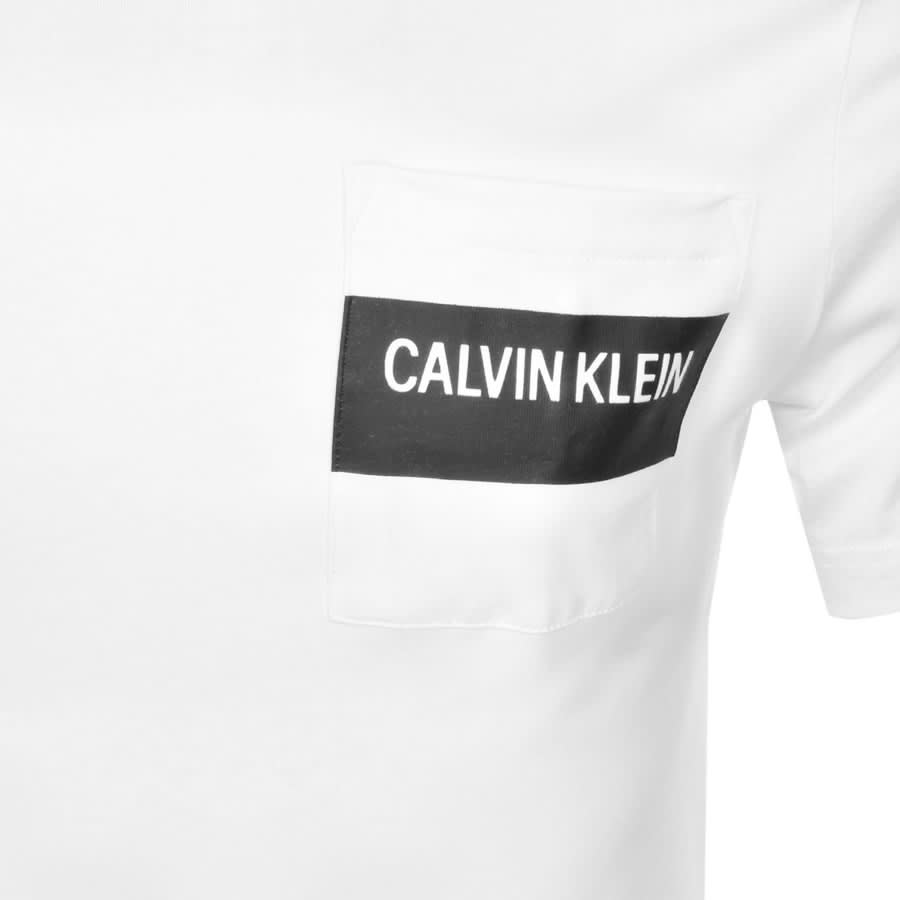 Alternative Image for ProductCalvin Klein Bold Stripe Pocket T Shirt White3