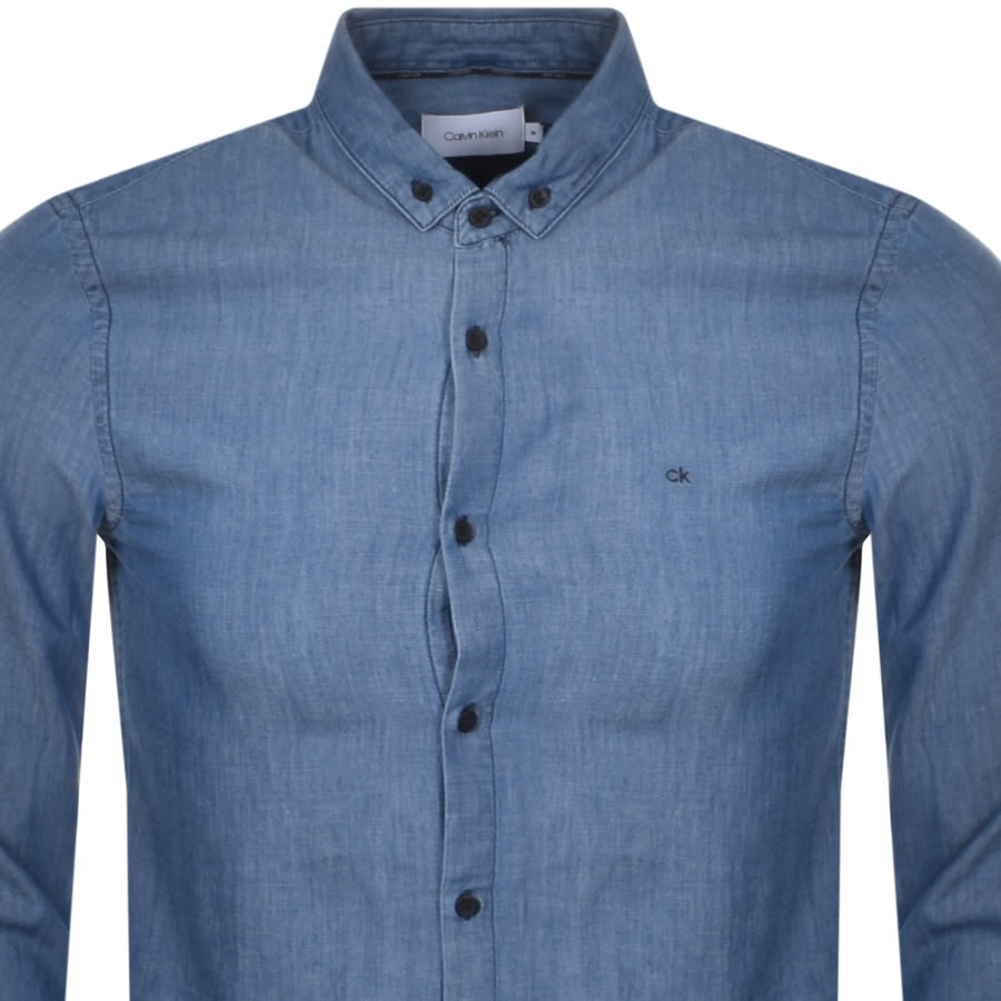 Alternative Image for ProductCalvin Klein Chambray Long Sleeved Shirt Blue2